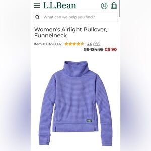 Ll bean airtight funnel neck top